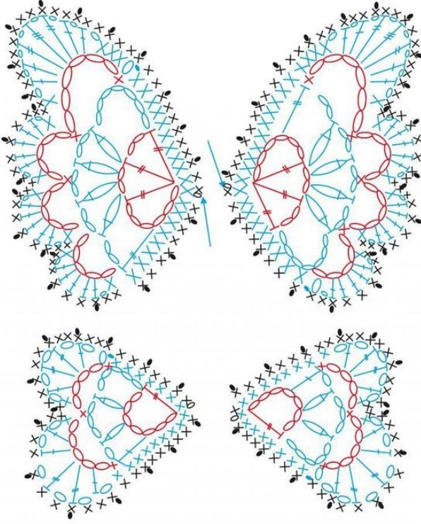 Схемы бабочек крючком