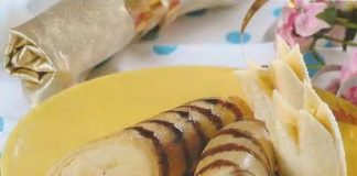 Блинчики с бананами и карамелью