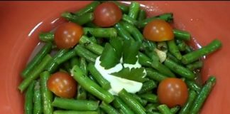 Зеленая фасоль тушеная с чесноком