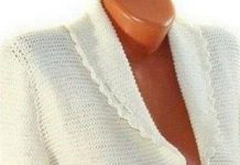 Жакет платочной вязкой