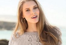 Джемпер с рукавами реглан спицами