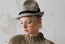 Джемпер с узором листья