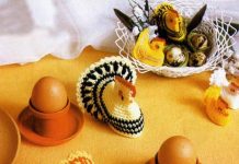 Курочки и пасхальная корзинка крючком