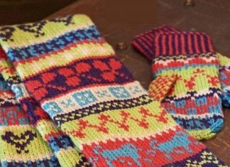 Орнамент для для шарфа и варежек спицами