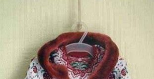 Пончо жаккардовым узором спицами