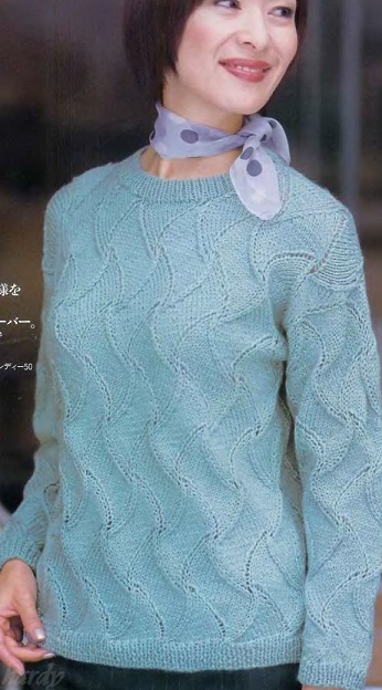 Оригинальный пуловер спицами