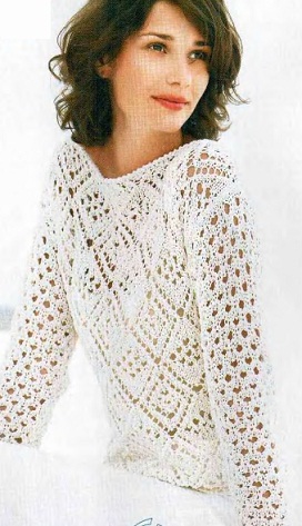 Вязание спицами - ажурный пуловер
