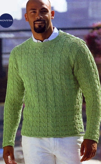 Связать мужской пуловер спицами