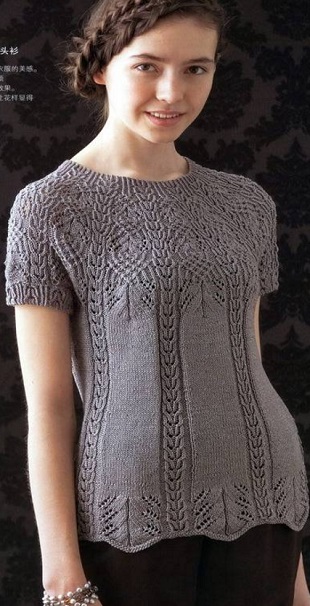 Вязание пуловера с круглой кокеткой