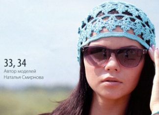 Ажурная шапочка и митенки