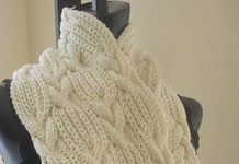 Шарф с косами спицами