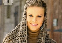 Шарф воротник крючком