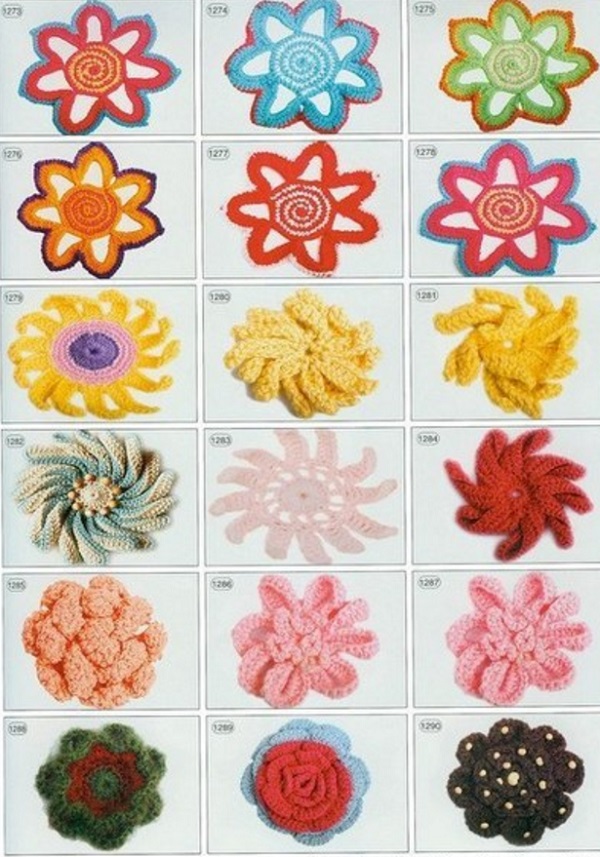 Схемы цветов крючком