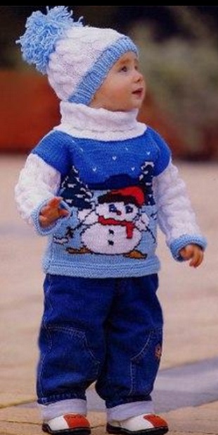 Детский свитер спицами