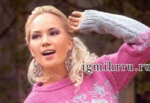 Свитер с узорами спицами