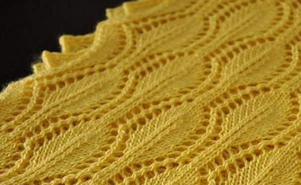 Схема узора для шарфа спицами