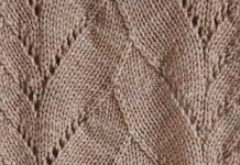 Узор Наложенные листья спицами