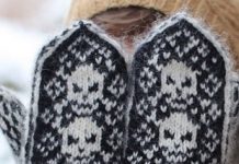 Модные варежки спицами