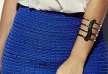 Плотный узор для юбки крючком