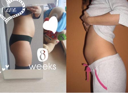 Фото живота на 8 неделе беременной